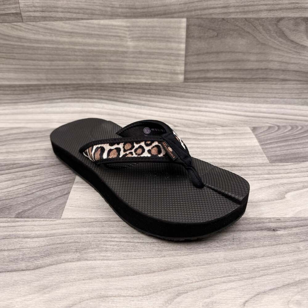 The Healing Sole by Dr. Meredith Warner Original Flip Flops Leopard Women's 9